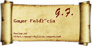 Gayer Felícia névjegykártya